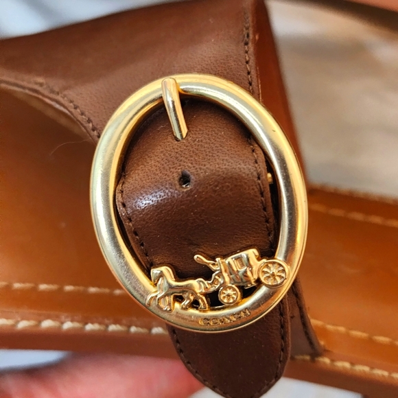 NWT Coach Lesli Leather Sandal Saddle Color - Picture 4 of 9